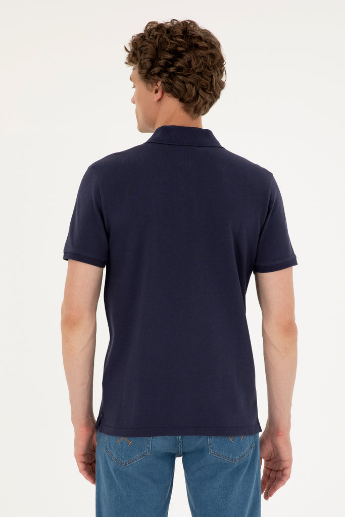 Muška-Teget-Plava-Polo-Majica-Kratkih-Rukava-1794860VR033-2